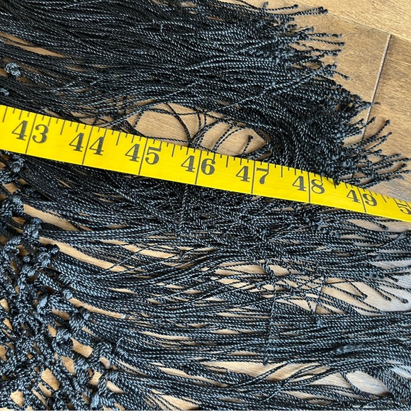 Y2K Flapper Crochet Maxi Dress w/Fringe Asymmetrical Hem line - Picture 16 of 16